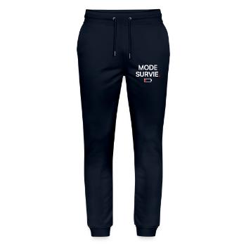 ÜBERLEBENSMODUS | Wenig Humor, Müdigkeit - Stanley/Stella Unisex Bio Jogginghose Mover  - Navy - Vorne - Marisol (170cm) & Nik (191cm)