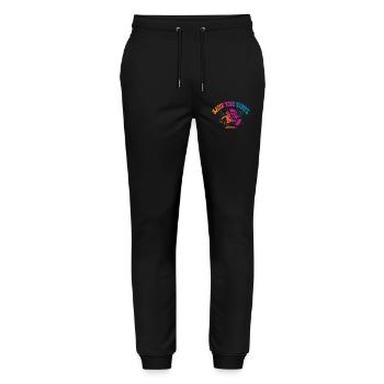 Musique de DJ Save the Vinyl - Pantalon de jogging bio MOVER Stanley/Stella unisexe - noir - Devant - Marisol (170cm) & Nik (191cm)