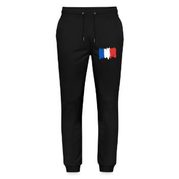 Frankreich Fahne - Stanley/Stella Unisex Bio Jogginghose Mover  - Schwarz - Vorne - Marisol (170cm) & Nik (191cm)