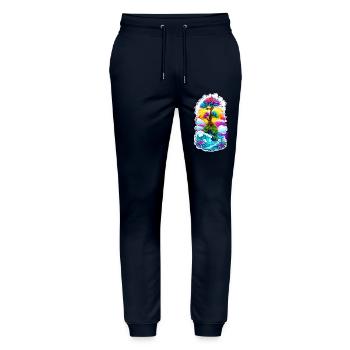 High waves 03 - Stanley/Stella Unisex Bio Jogginghose Mover  - Navy - Vorne - Marisol (170cm) & Nik (191cm)