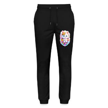 Chaton mignon - Pantalon de jogging bio MOVER Stanley/Stella unisexe - noir - Devant - Marisol (170cm) & Nik (191cm)