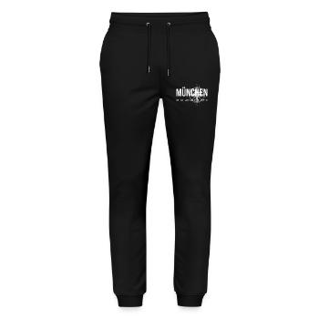 Koordinaten München - Stanley/Stella Unisex Bio Jogginghose Mover  - Schwarz - Vorne - Marisol (170cm) & Nik (191cm)