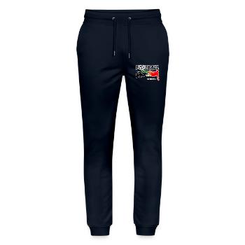Fußball Fieber Portugal - Stanley/Stella Unisex Bio Jogginghose Mover  - Navy - Vorne - Marisol (170cm) & Nik (191cm)