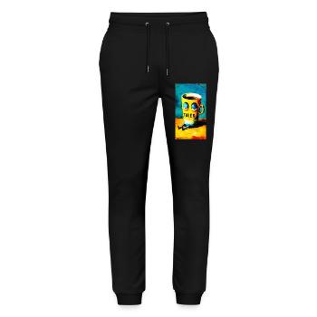 "Tired Coffee" by van Gogh - Stanley/Stella Mover Unisex Organic Jogging Trousers - black - Front - Marisol (170cm) & Nik (191cm)