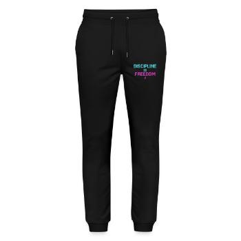 Disziplin Gleich Freiheit Pixelkunst - Stanley/Stella Unisex Bio Jogginghose Mover  - Schwarz - Vorne - Marisol (170cm) & Nik (191cm)