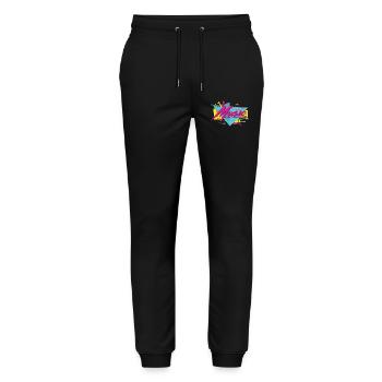Neon Music Retro Vibe - Stanley/Stella Mover Unisex Organic Jogging Trousers - black - Front - Marisol (170cm) & Nik (191cm)