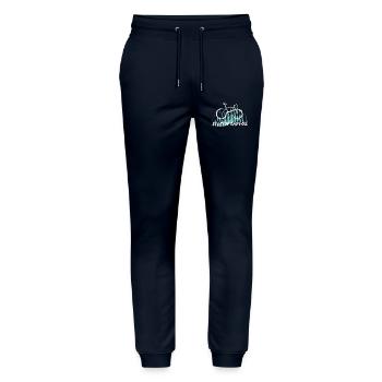 Selten Radlos - Fahrrad - Stanley/Stella Unisex Bio Jogginghose Mover  - Navy - Vorne - Marisol (170cm) & Nik (191cm)