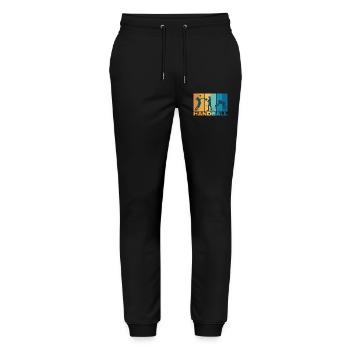 Handball Handballer Vintage Geschenk - Stanley/Stella Unisex Bio Jogginghose Mover  - Schwarz - Vorne - Marisol (170cm) & Nik (191cm)