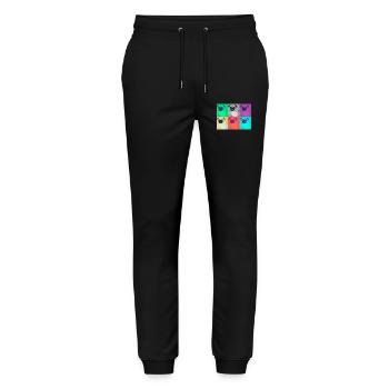Pop Art Pug Design auf Kleidung - Stanley/Stella Unisex Bio Jogginghose Mover  - Schwarz - Vorne - Marisol (170cm) & Nik (191cm)
