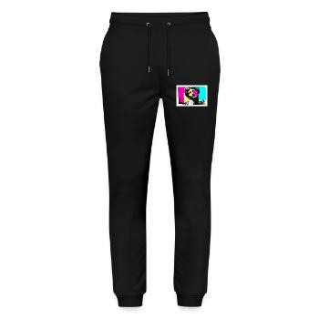 Sculpture Classique en Style Pop Art Urbain - Pantalon de jogging bio MOVER Stanley/Stella unisexe - noir - Devant - Marisol (170cm) & Nik (191cm)