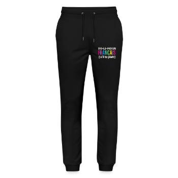 Français Bilingual French Teacher - Stanley/Stella Mover Unisex Organic Jogging Trousers - black - Front - Marisol (170cm) & Nik (191cm)
