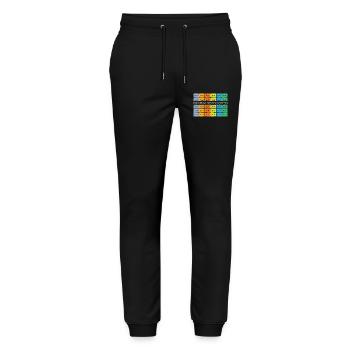 Mixtapes Forever Regenbogen Kassetten - Stanley/Stella Unisex Bio Jogginghose Mover  - Schwarz - Vorne - Marisol (170cm) & Nik (191cm)