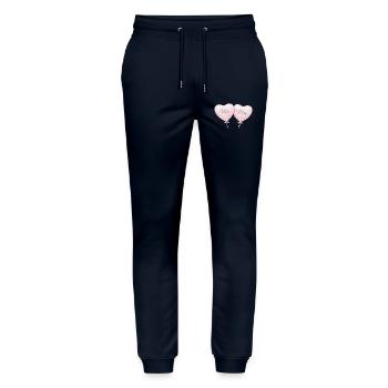 Mr Mrs Herzballon Paar Motiv - Stanley/Stella Unisex Bio Jogginghose Mover  - Navy - Vorne - Marisol (170cm) & Nik (191cm)