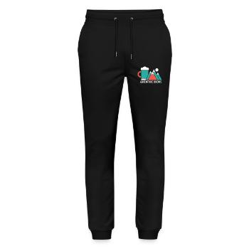 Adventure Brews Wandern Bier - Stanley/Stella Unisex Bio Jogginghose Mover  - Schwarz - Vorne - Marisol (170cm) & Nik (191cm)