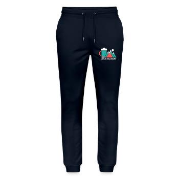 Adventure Brews Hiking Beer - Stanley/Stella Mover Unisex Organic Jogging Trousers - navy - Front - Marisol (170cm) & Nik (191cm)