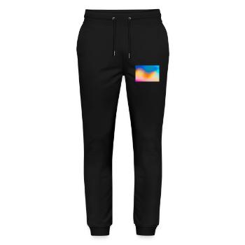 Color Waves Gradient Backdrop - Stanley/Stella Mover Unisex Organic Jogging Trousers - black - Front - Marisol (170cm) & Nik (191cm)