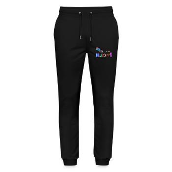 Joyeuses Fêtes - Pantalon de jogging bio MOVER Stanley/Stella unisexe - noir - Devant - Marisol (170cm) & Nik (191cm)