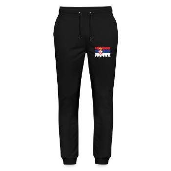 Pays Serbie - Pantalon de jogging bio MOVER Stanley/Stella unisexe - noir - Devant - Marisol (170cm) & Nik (191cm)