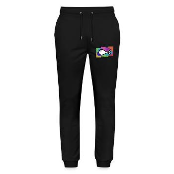 SARDINE. FISCH. APRILSCHERZ. OSTERN. MEER - Stanley/Stella Unisex Bio Jogginghose Mover  - Schwarz - Vorne - Marisol (170cm) & Nik (191cm)