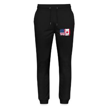 Stars and Maple Banner - Stanley/Stella Mover Unisex Organic Jogging Trousers - black - Front - Marisol (170cm) & Nik (191cm)