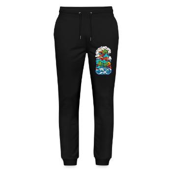 High waves 04 - Stanley/Stella Unisex Bio Jogginghose Mover  - Schwarz - Vorne - Marisol (170cm) & Nik (191cm)