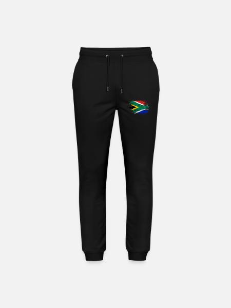 South Africa flag used - Stanley/Stella Mover Unisex Organic Jogging Trousers - black