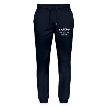 Birth Year Legend Since 1970 - Stanley/Stella Mover Unisex Organic Jogging Trousers - navy - Front - Marisol (170cm) & Nik (191cm)