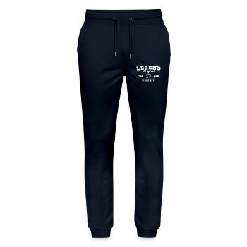 Birth Year Legend Since 1971 - Stanley/Stella Mover Unisex Organic Jogging Trousers - navy - Front - Marisol (170cm) & Nik (191cm)