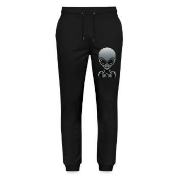 Grauer Außerirdischer - Stanley/Stella Unisex Bio Jogginghose Mover  - Schwarz - Vorne - Marisol (170cm) & Nik (191cm)