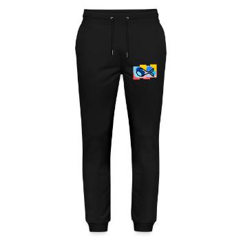 POISSON. SARDINE. POISSON D'AVRIL. MER. OCÉAN - Pantalon de jogging bio MOVER Stanley/Stella unisexe - noir - Devant - Marisol (170cm) & Nik (191cm)