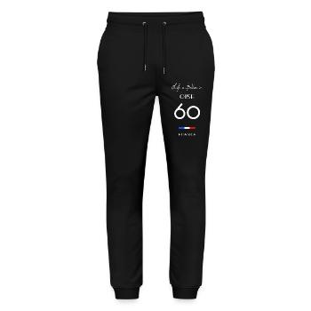 Das Leben ist besser OISE Nummer 60 Picardie - Stanley/Stella Unisex Bio Jogginghose Mover  - Schwarz - Vorne - Marisol (170cm) & Nik (191cm)