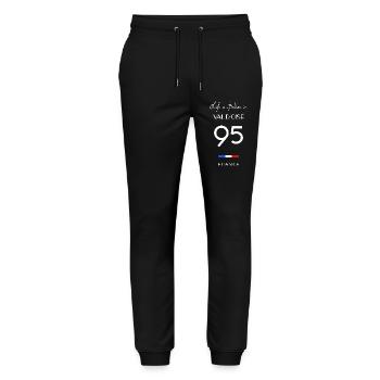 Life is better VAL D'OISE Number 95 France - Stanley/Stella Mover Unisex Organic Jogging Trousers - black - Front - Marisol (170cm) & Nik (191cm)