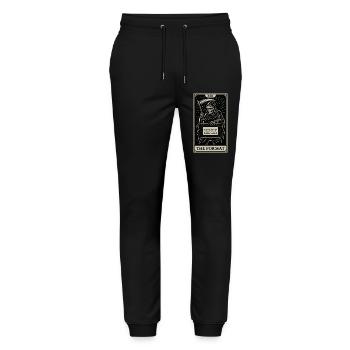 Datahoarding Tarot: Tod des Formats - Stanley/Stella Unisex Bio Jogginghose Mover  - Schwarz - Vorne - Marisol (170cm) & Nik (191cm)