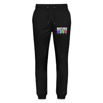 Future maman BABY LIFE CÂLIN ET CHAOS - Pantalon de jogging bio MOVER Stanley/Stella unisexe - noir - Devant - Marisol (170cm) & Nik (191cm)