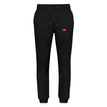 Sunset Skyline Neon Asia Seoul - Stanley/Stella Mover Unisex Organic Jogging Trousers - black - Front - Marisol (170cm) & Nik (191cm)