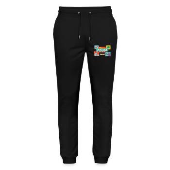 Stone on stone runs with me – Maurer Spruch - Stanley/Stella Mover Unisex Organic Jogging Trousers - black - Front - Marisol (170cm) & Nik (191cm)