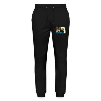 Coupe mulet Coupe mulet - Pantalon de jogging bio MOVER Stanley/Stella unisexe - noir - Devant - Marisol (170cm) & Nik (191cm)