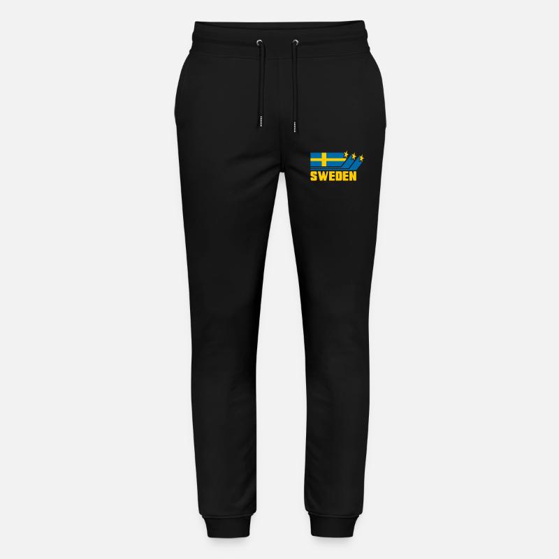 Sweden / Swedish - Flag / Gift - Stanley/Stella Mover Unisex Organic Jogging Trousers - black