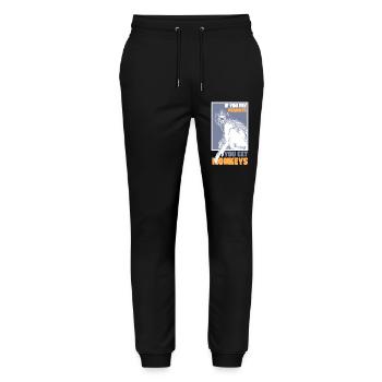 Monkeys for Peanuts - Stanley/Stella Mover Unisex Organic Jogging Trousers - black - Front - Marisol (170cm) & Nik (191cm)