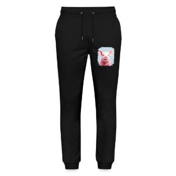 funny quote backyard griller quote humor pork - Stanley/Stella Unisex Bio Jogginghose Mover  - Schwarz - Vorne - Marisol (170cm) & Nik (191cm)