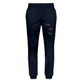 present creative expression innovative ideas - Stanley/Stella Unisex Bio Jogginghose Mover  - Navy - Vorne - Marisol (170cm) & Nik (191cm)