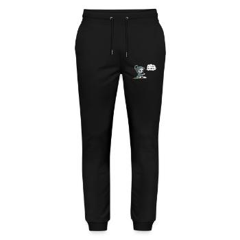 Skelett Hält Pflanze Hoffnung Entstehung Spruch - Stanley/Stella Unisex Bio Jogginghose Mover  - Schwarz - Vorne - Marisol (170cm) & Nik (191cm)