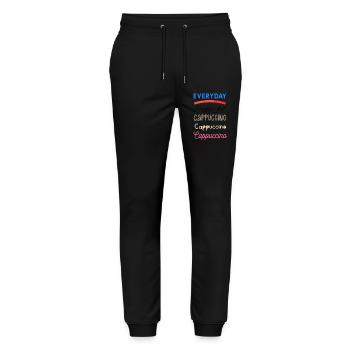 Everyday Cappuccino - Stanley/Stella Mover Unisex Organic Jogging Trousers - black - Front - Marisol (170cm) & Nik (191cm)
