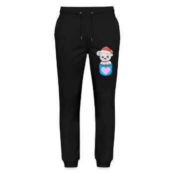 Kind Kinder Nikolaus Weihnachtsmann Teddy - Stanley/Stella Unisex Bio Jogginghose Mover  - Schwarz - Vorne - Marisol (170cm) & Nik (191cm)