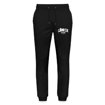 Lübeck Germany College Design Vintage City Motif - Stanley/Stella Mover Unisex Organic Jogging Trousers - black - Front - Marisol (170cm) & Nik (191cm)