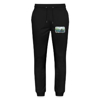 Scottish Highlands Eilean Donan Castle Loch Art - Stanley/Stella Mover Unisex Organic Jogging Trousers - black - Front - Marisol (170cm) & Nik (191cm)