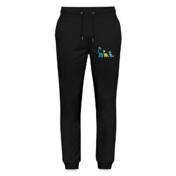 Funny Dinosaur Species I Dino Kids Gift - Stanley/Stella Mover Unisex Organic Jogging Trousers - black - Front - Marisol (170cm) & Nik (191cm)