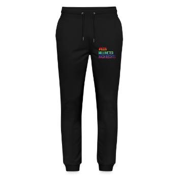 Kein Millimeter Nach Rechts Anti Rassismus - Stanley/Stella Unisex Bio Jogginghose Mover  - Schwarz - Vorne - Marisol (170cm) & Nik (191cm)