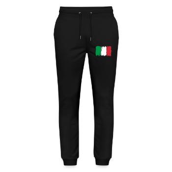 Italian Flag Brush Strokes - Stanley/Stella Mover Unisex Organic Jogging Trousers - black - Front - Marisol (170cm) & Nik (191cm)