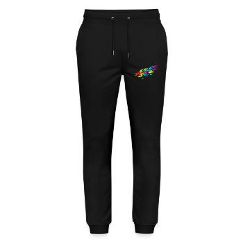 essaim de poisson coloré dans les couleurs vives - Pantalon de jogging bio MOVER Stanley/Stella unisexe - noir - Devant - Marisol (170cm) & Nik (191cm)